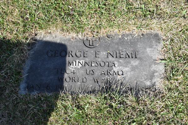  George Niemi Grave/Marker Image